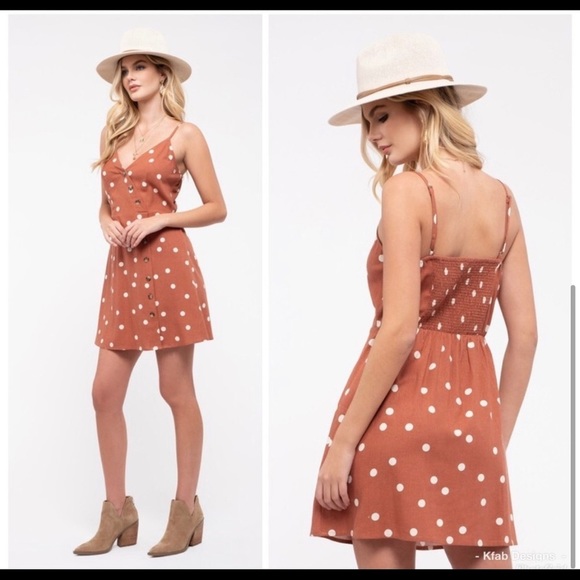 New!Clearance🔥 Polka dot Surplice back smock dress - Picture 3 of 5